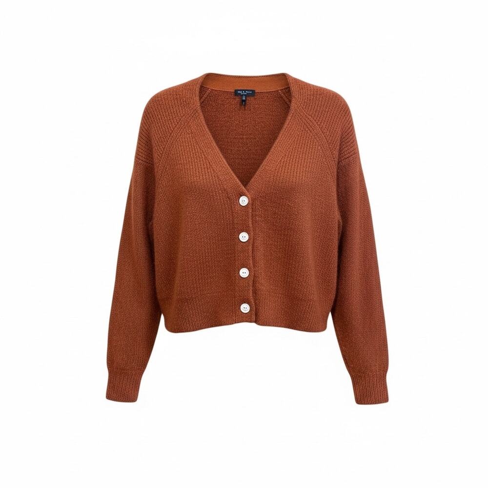 Rag & Bone Rust Wool/Alpaca Cropped Cardigan  - Medium